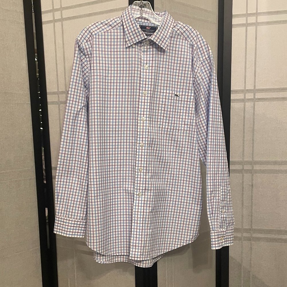 Men's Vineyard Vines Striped Slim Fit Tucker Shirt 100% Cotton